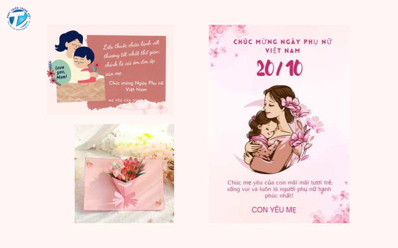 Mẫu thiệp chúc mừng 20-10 đẹp nhất dành tặng mẹ